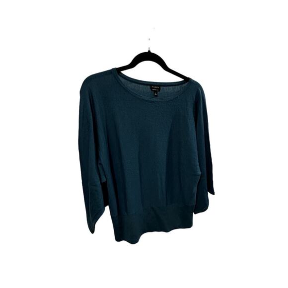 TALBOTS Pure Merino Wool Sweater 3/4 sleeve size medium blue/green - Picture 1 of 3